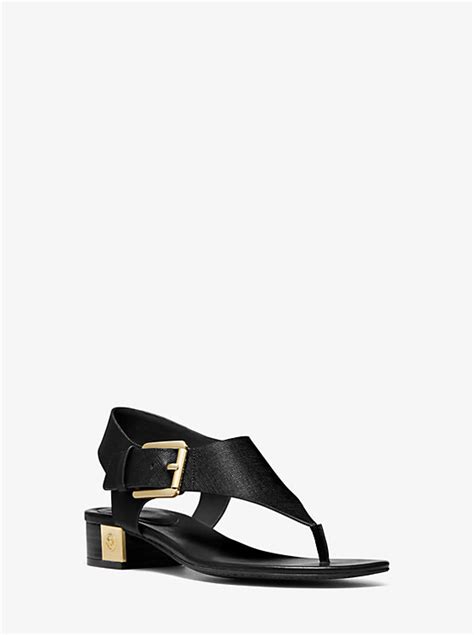 London Saffiano Leather Sandal 